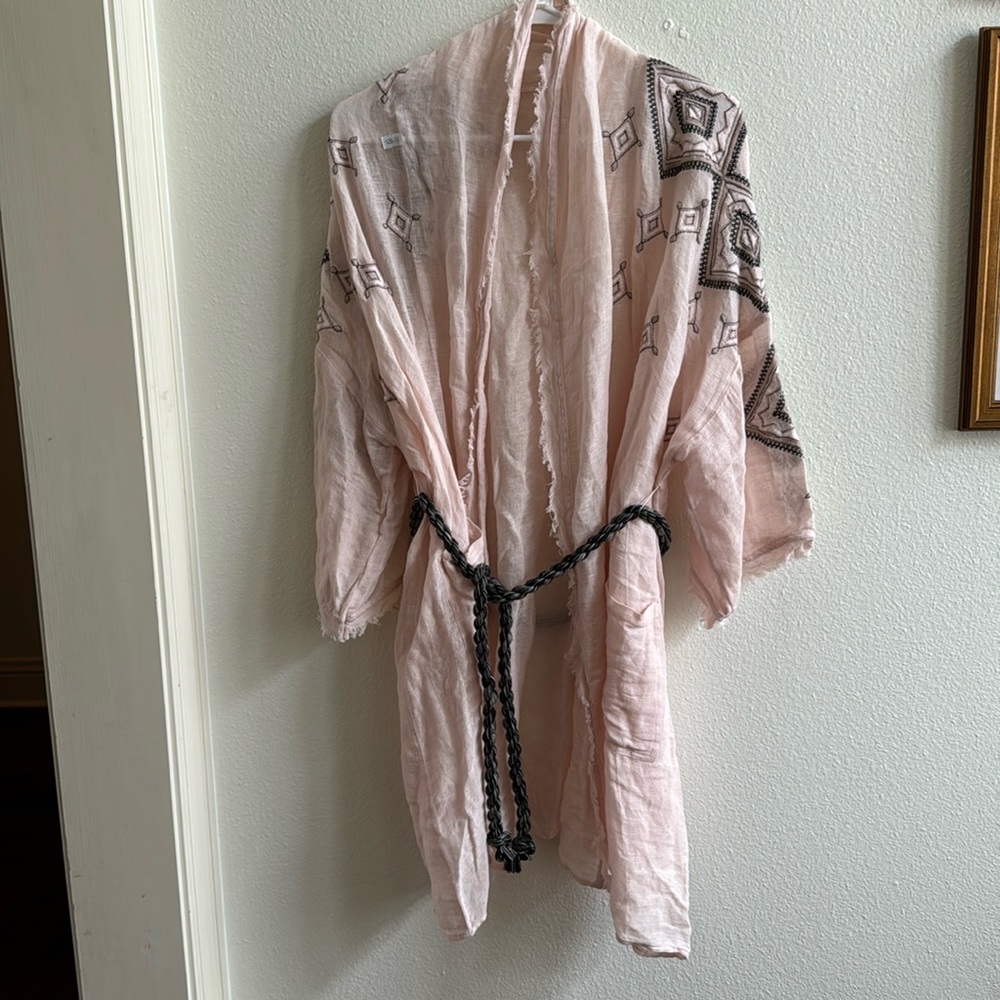 Free People Embroidered Robe XS